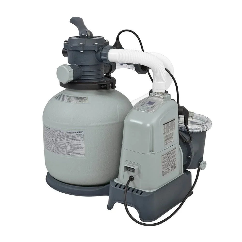 System Above Saltwater Intex Set Filter Sand GPH 1600 & Pump Pools Ground for