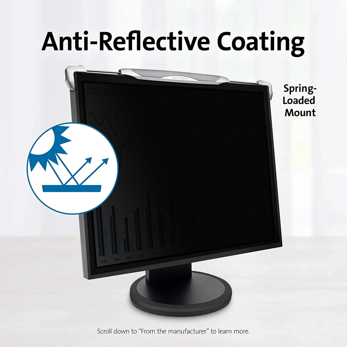 Widescreen Privacy 22 LCD for Screen Filter K55779WW Kensington - K55779WW - Notebook Snap2