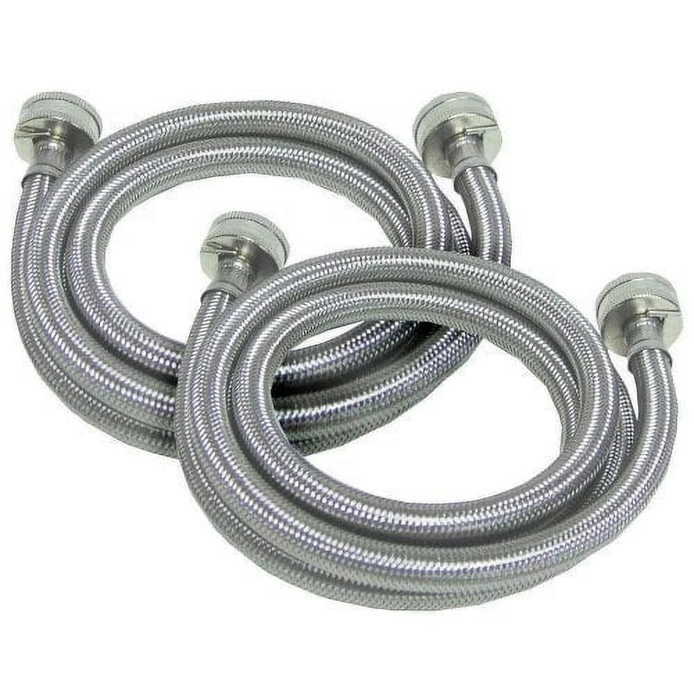 OF (SET Kenmore 6 Edgewater 2) , Stainless Hose for Inlet Steel Maytag Ft. Parts Washer Whirlpool, Fill
