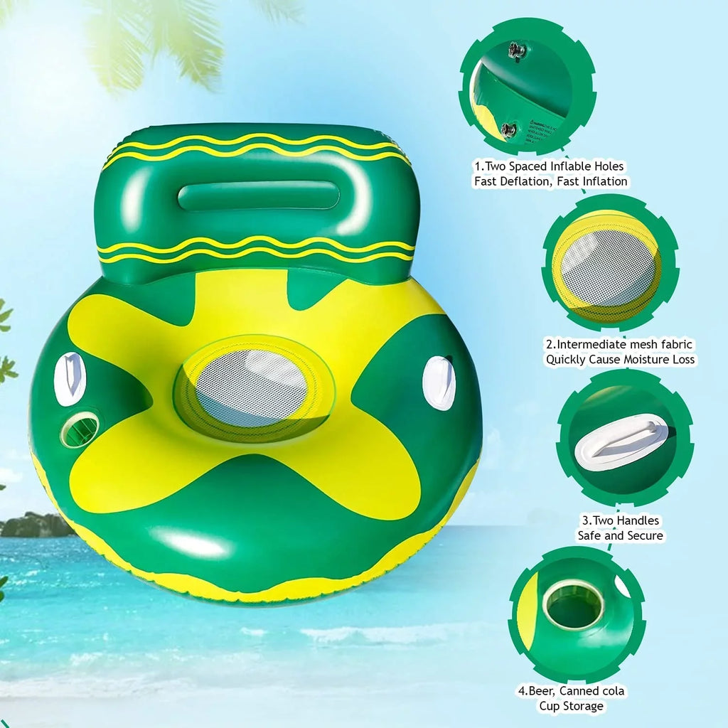 for Two Chair Pool Handles Harvio -Green/Yellow Floating Adults Safe