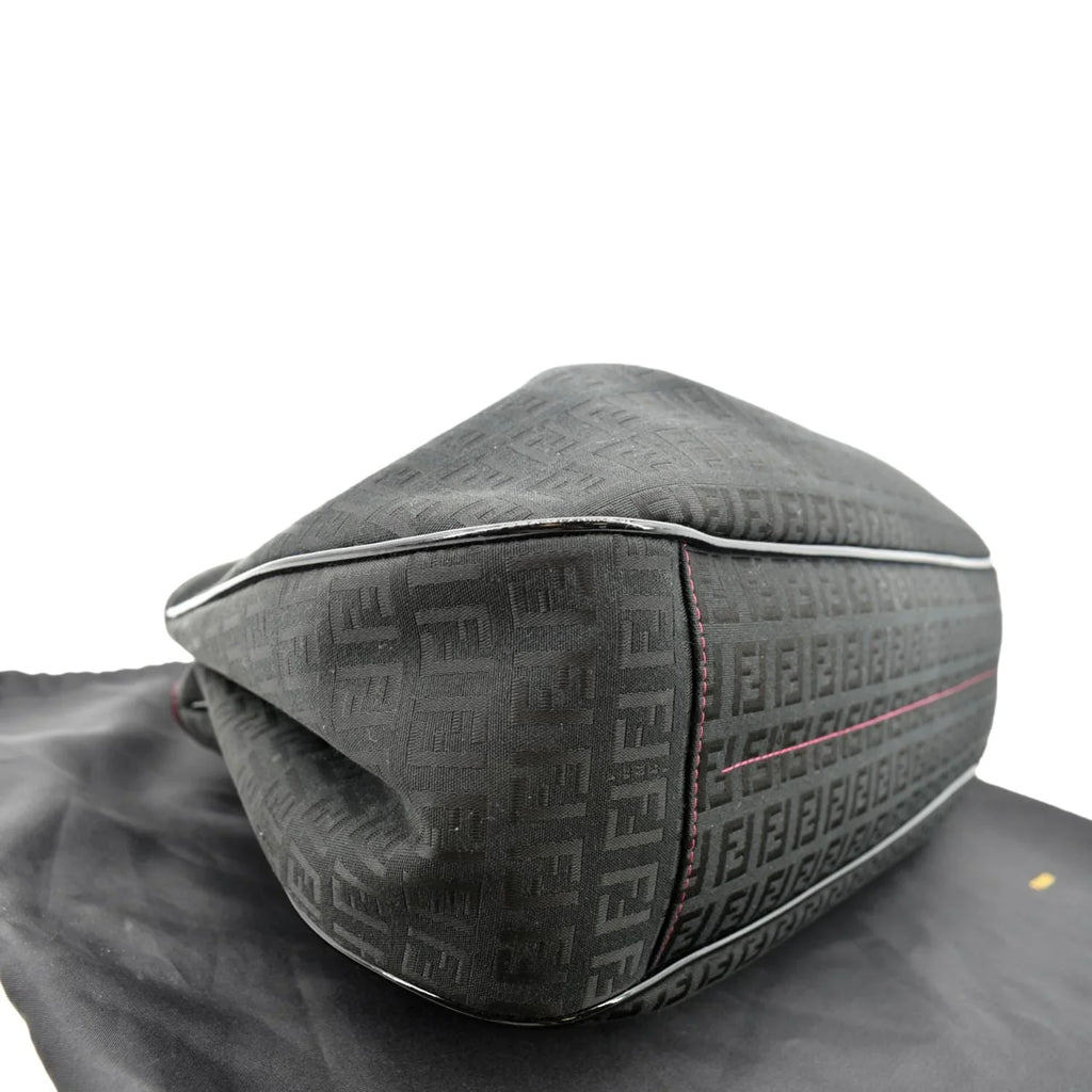 Print FENDI Shopping Bag Zucchino Black Pre-owned Canvas Tote