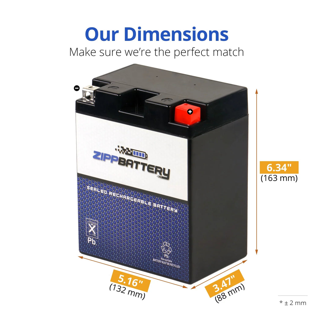 Kl650-a CCA) 650cc 2003 Volt,12 Ah, for 12 210 Klr Kawasaki YTX14AHL-BS Zipp E (14AHL-BS Battery Motorcycle Battery