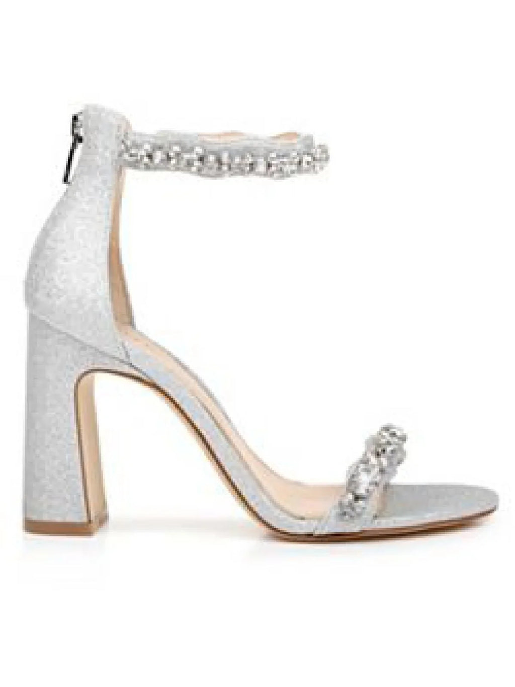 Heels Badgley Womens Satin Mischka Jewel Rhinestone Odessa