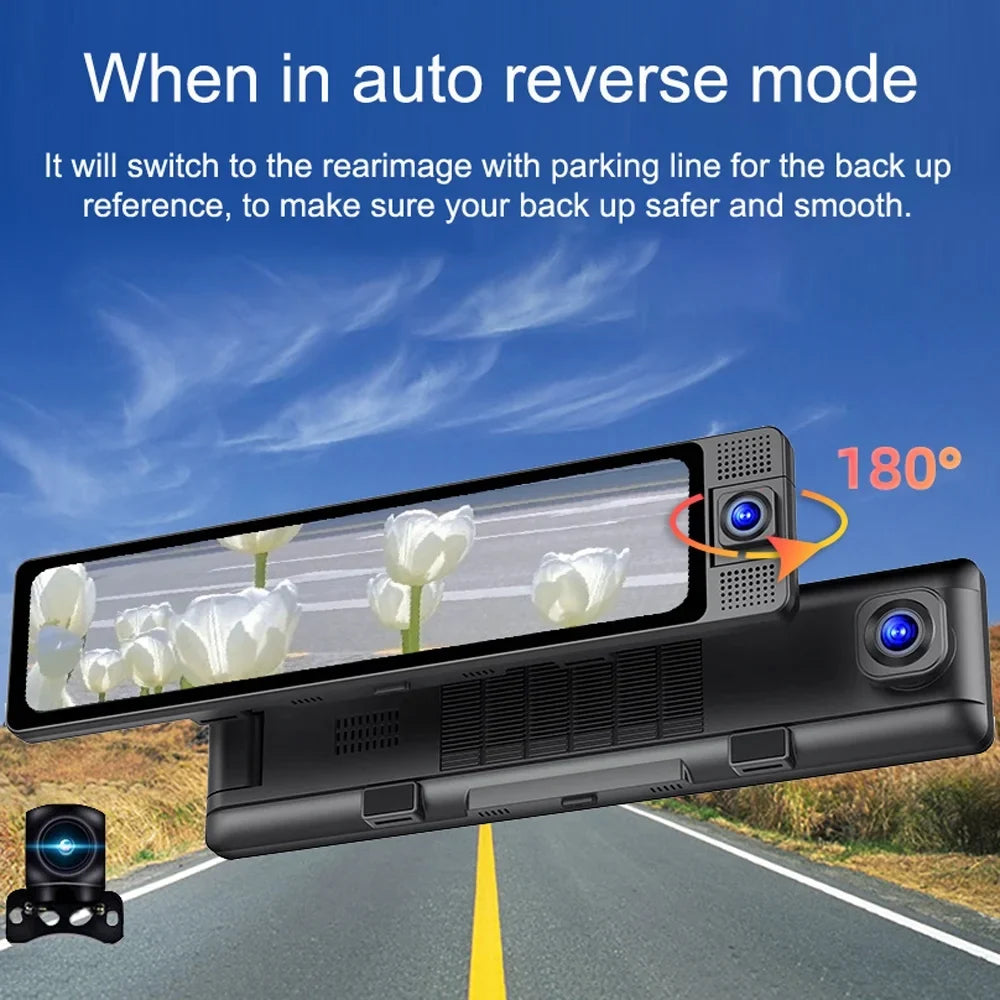 Camcorder, Recorder Safety Camera, Wide Dcenta Angle Car Dashcam Clear Auto Recorder, Rearview Mirror