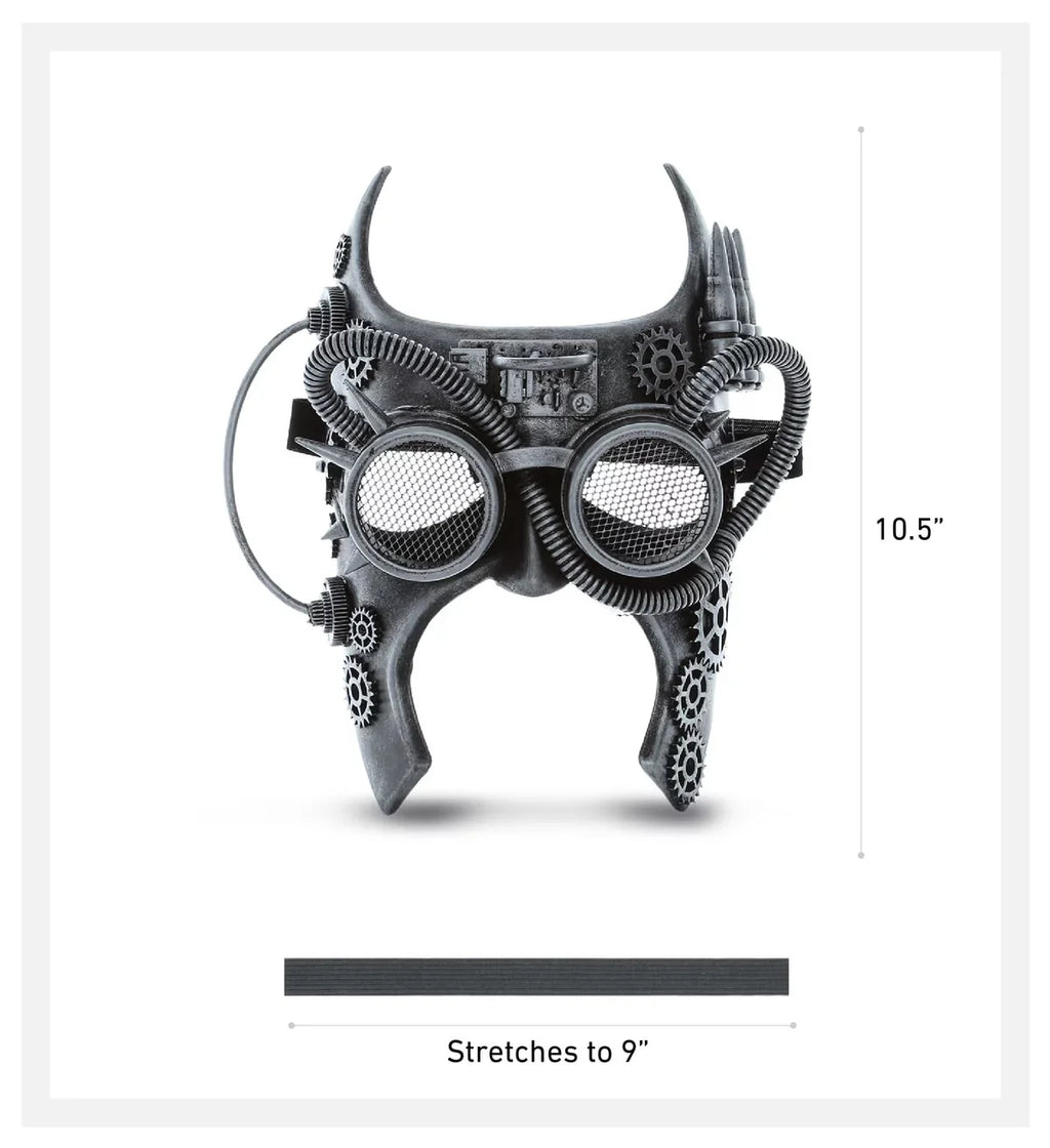 Silver Robot - Steampunk Goggle Gladiator Studio Mask Attitude Costume Half Face