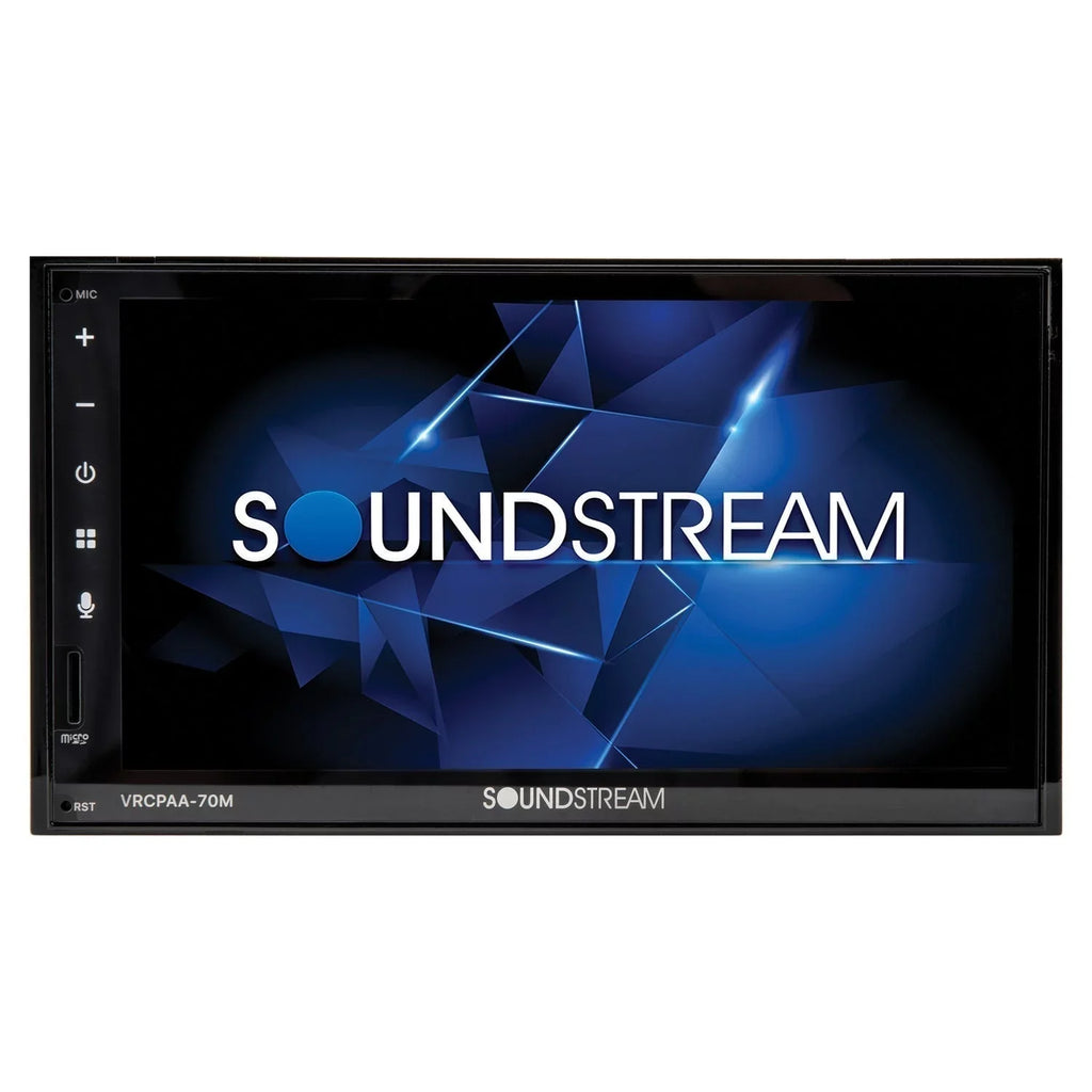 7" DIN Double Soundstream VRCPAA-70M Android Black & +Camera Bluetooth CarPlay