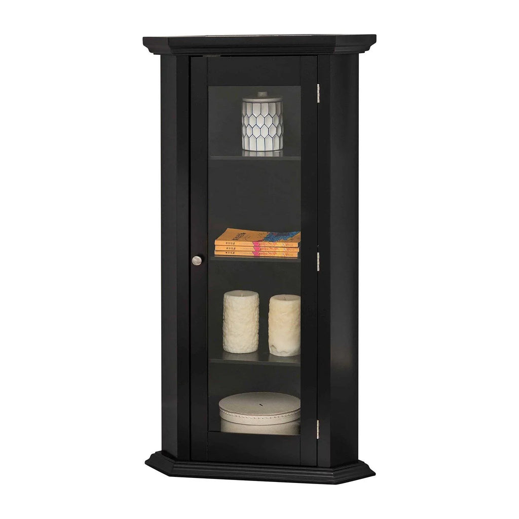 Corner Furniture Accent 1 K&B Door Cabinet Black