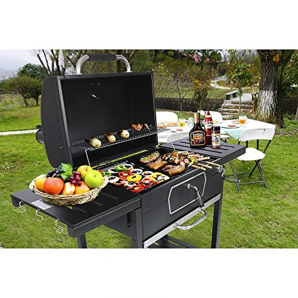 Gourmet Cooking, CD2030AN 30-Inch Grill, Deluxe Royal Backyard Black, Camping Patio Picnic Large Smoker Charcoal BBQ