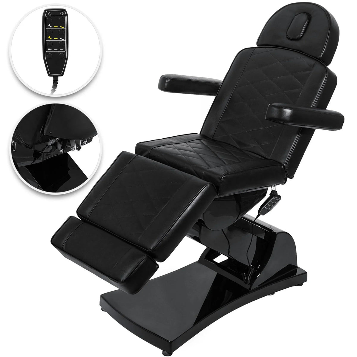 Motors Massage Reclining (Black) Full Bed Chair Bed Chair Salon VEVOR 4 Aesthetic Purpose Dental for Electrical Podiatry Facial Spa All Table Chair Adjustable Tattoo Electric