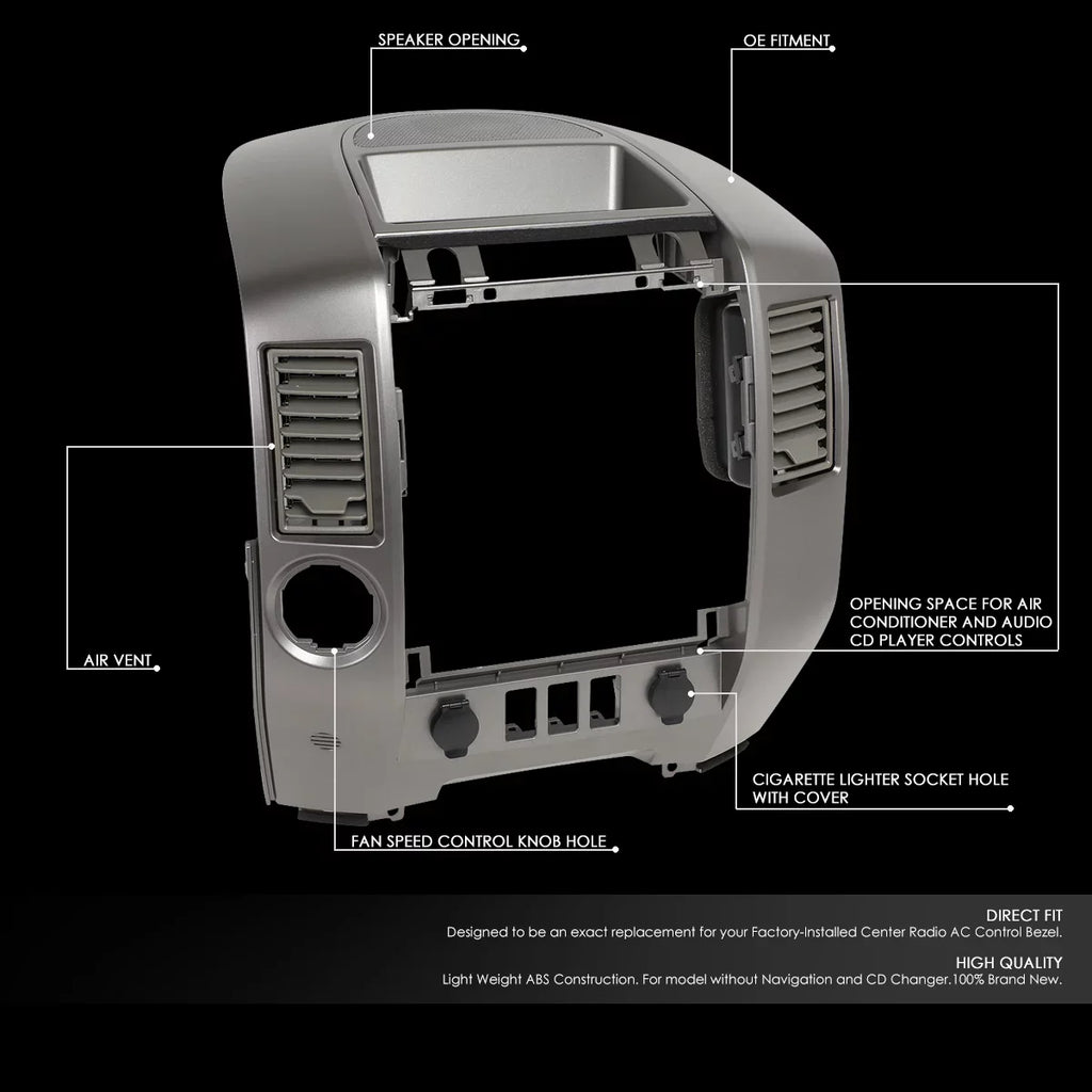 Center For Armada to Nissan Speaker 2004 design Console Dash 05 2006 with Lid DNA Panel Bezel Instrument SE XE Factory Motoring ZTL-Y-0162 Titan