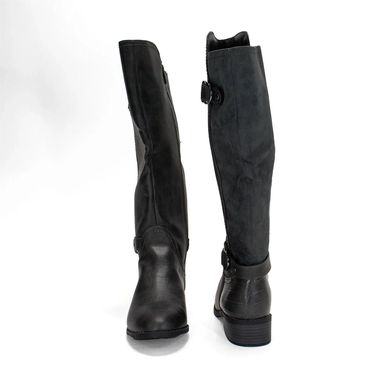 Calf Boot, Extra Wide Karen Leandraa Riding US Grey,8 Women's Scott M