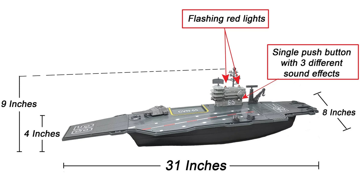 with Drones Effects Sound Inch 31 and Carrier Toy Military Aircraft 6 Vehicles