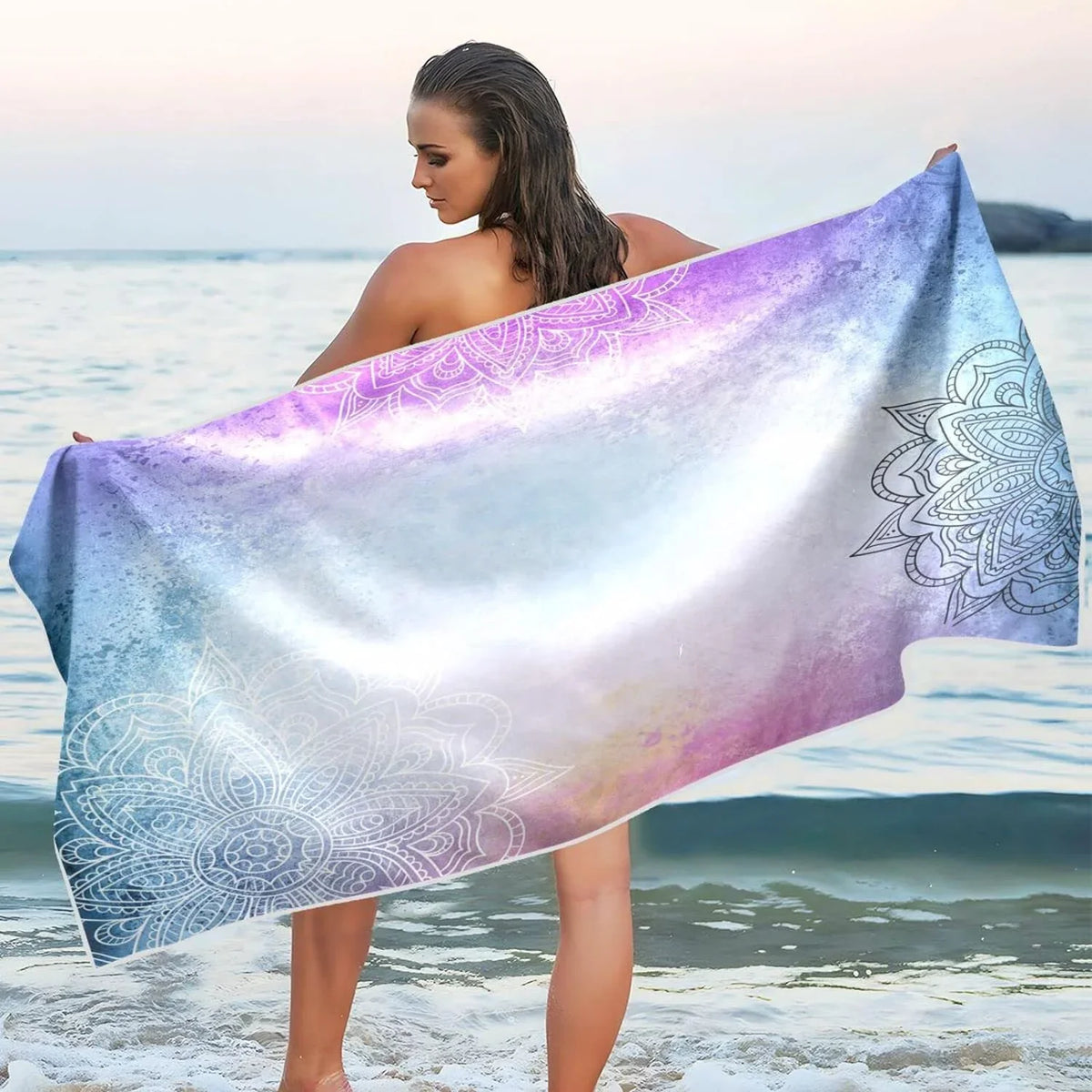 Towels Oversized Super Lightweight Camping Swimming Dry Mandala's Towel Towel Compact Bestwell for Beach Quick Travel Holiday（156） - Absorbent Purple -