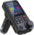 FM Transmitter Color Supports car, Strong Bluetooth and Calls, 1.8" Bluetooth Music Free Adapter for KM30 Microphone Bass Charging, Sound Player- Car QC3.0 for Treble Hands Screen with