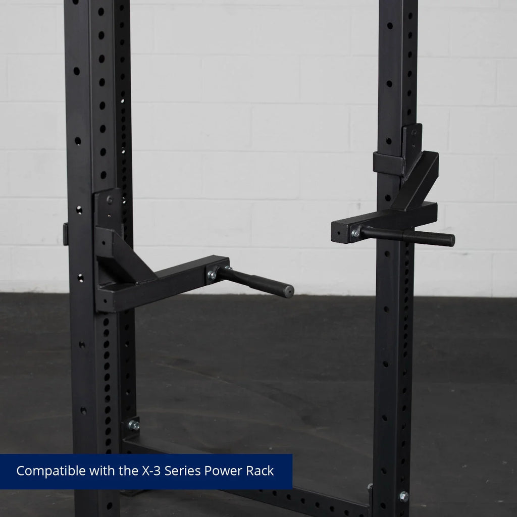 Fitness Dip Bars, Titan Mounted 3” Capacity, Tubular design X-3 880 Steel Dip X Rack Attachment, Series Fits J-Hook LB 3”