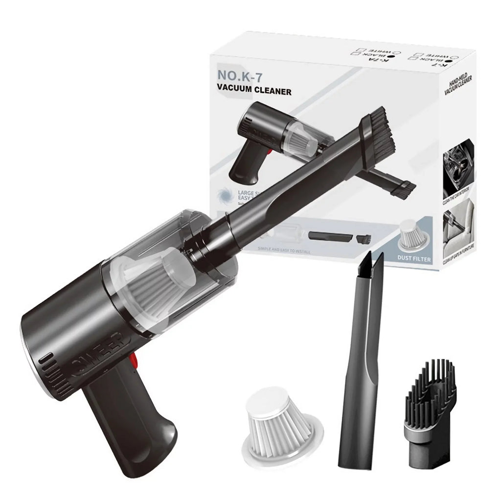Home Mini Vacuum Portable and Suction (Black) Cleaner, Car Interior Vacuum for Cleaning K-7 Wireless Car Powerful