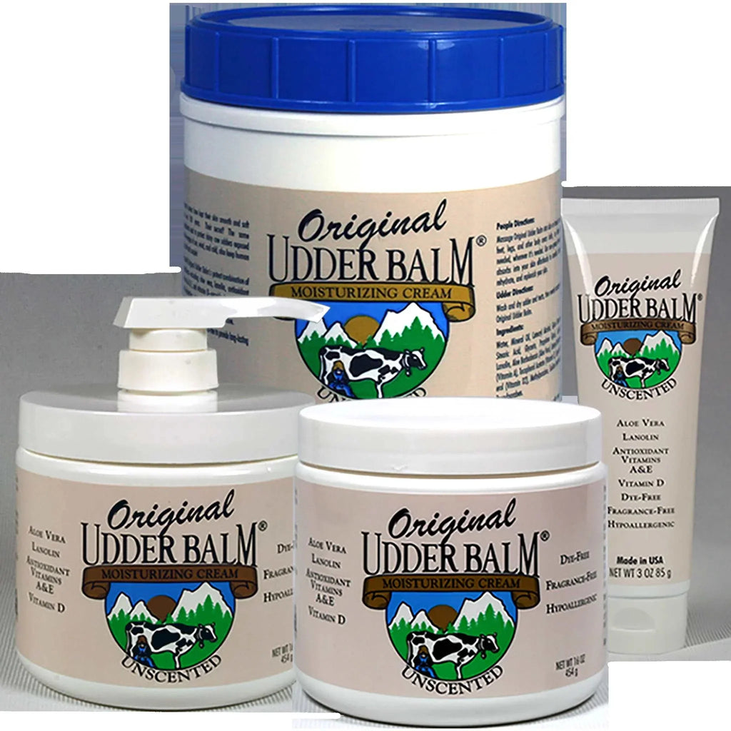 16oz Moisturizing Original Udder Balm with Aloe Cream Jar. & Pump Lanolin Unscented