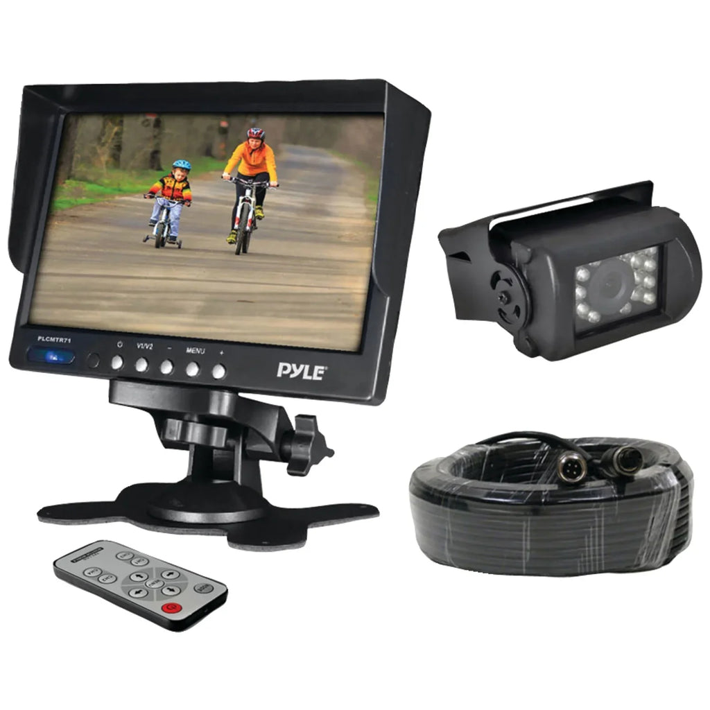 IR Backup with Vision Monitor Camera with 7" and PLCMTR71 Pyle Night System Weatherproof Camera Commercial-Grade