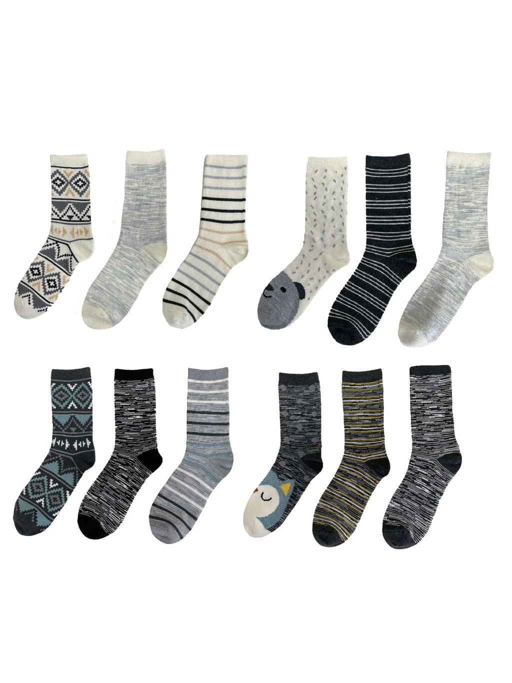 Wooly Babba Cozy dimension Warmer Fashion Boot Socks, 4-10 Fuzzy Warm 12-Pack, Socks, Luxe, Women's Crew