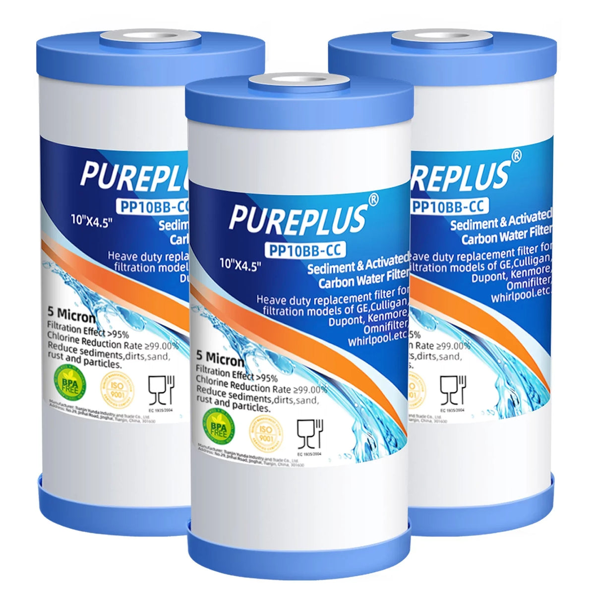 Sediment Filter WRC25HD 5 with Pentek RFC-BB Micron House PP10BB-CC 3Pack GXWH35F Carbon Compatible FXHTC and GE 10 x liquid RFC-BBSA 4.5 Whole PUREPLUS GNWH38S Culligan Cartridge GXWH40L