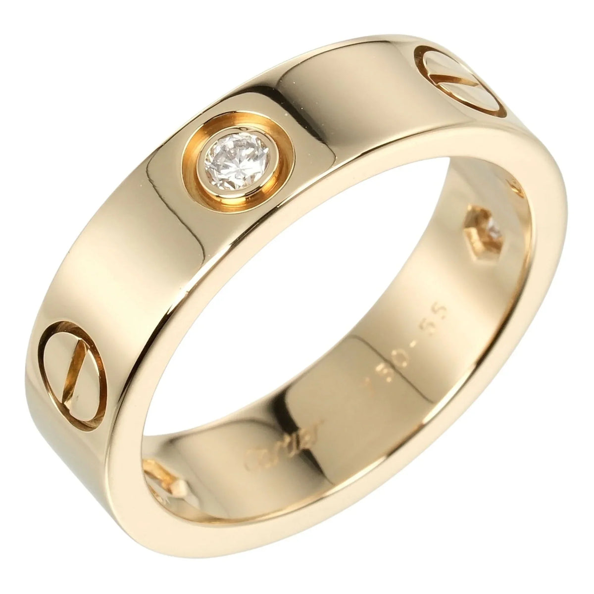 ring, gold, K18 dimension diamond, yellow approx. I132124019 3P, Cartier 8.67g, Love half 15 (Good) Pre-Owned