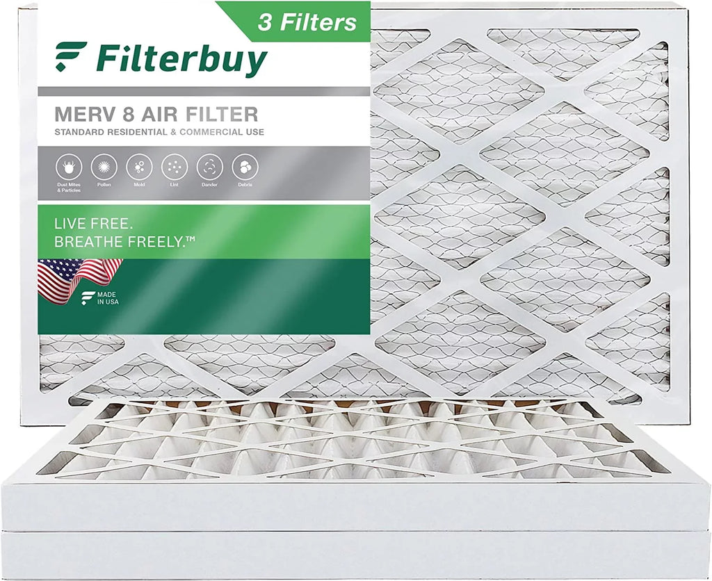 Air 8 Filters MERV Filterbuy 16x25x2 HVAC Furnace AC (3-Pack) Pleated