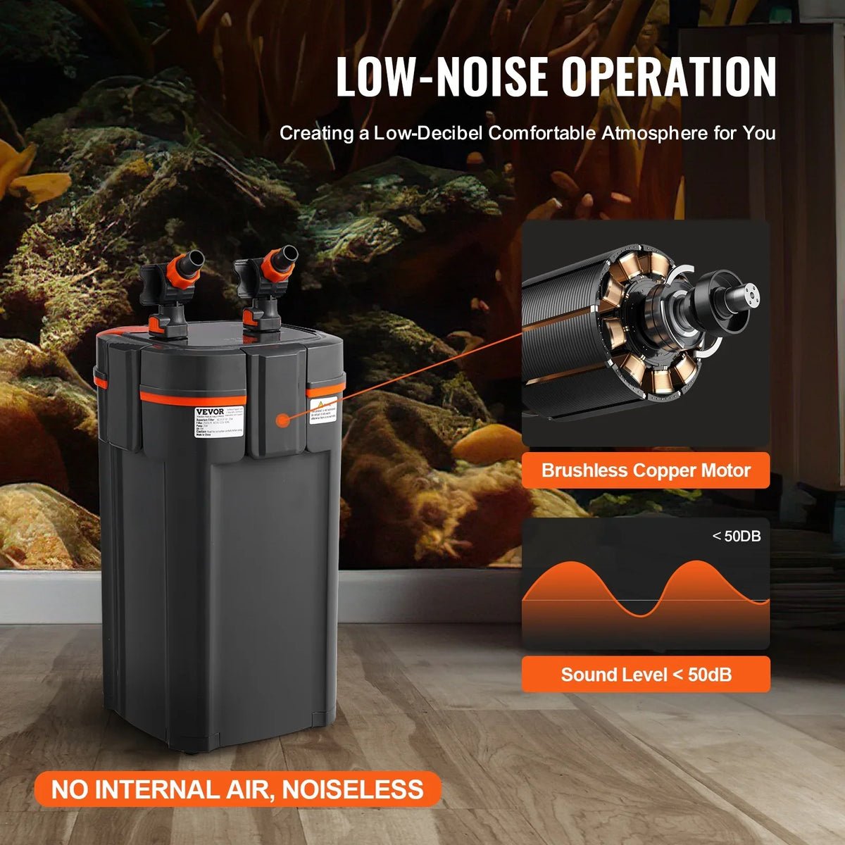 Quiet Lamp Aquarium UV Fish Tank Canister Filter SKYSHALO 200 20w Gallon