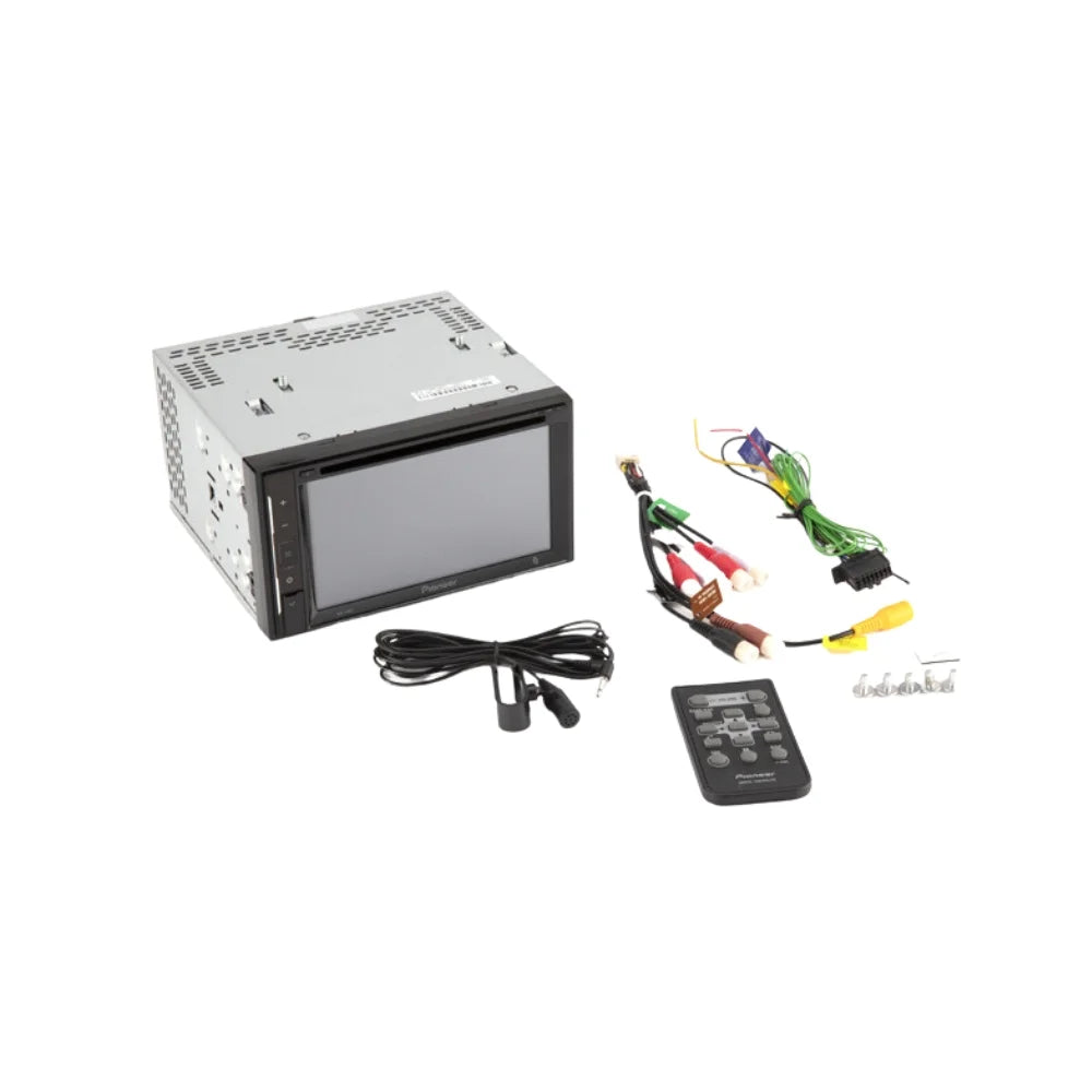 Pioneer Mounting Bundle AVH-241EX Receiver Touchscreen, KIT2491 Multimedia Camera, Double with Install Dash With 2004 / Bluetooth Car Backup Kit For (4Item) F-150 Kit Heritage DVD - Din Stereo
