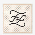 33 Ivory FF Logo Karligraphy Scarf Fendi FXT337 cm Black Silk