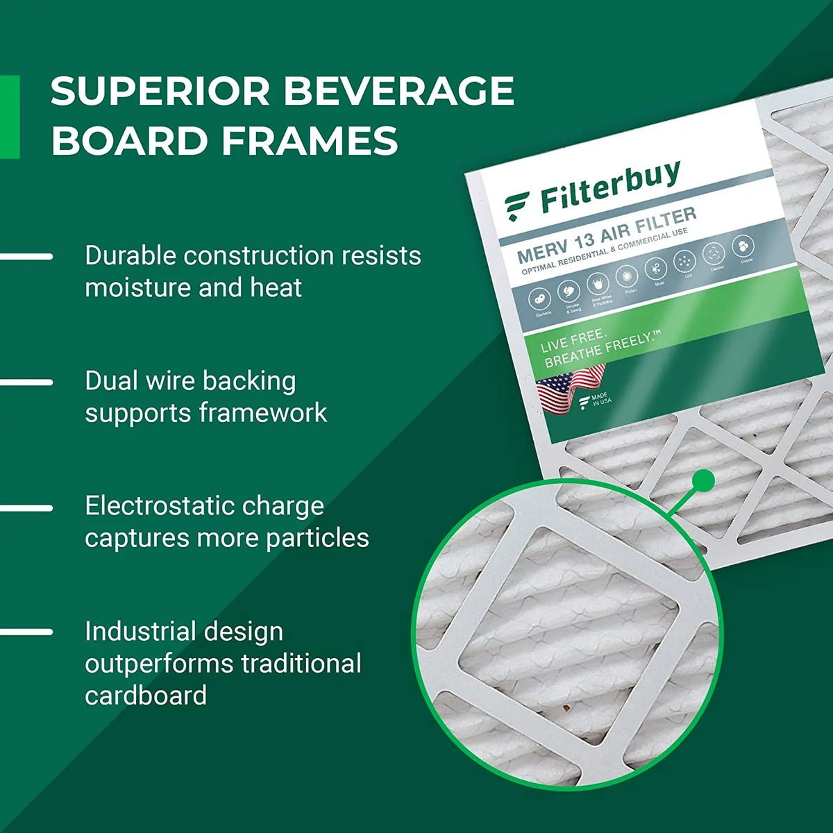 Furnace 8x24x2 Filterbuy (4-Pack) Filters MERV HVAC Air Pleated AC 13