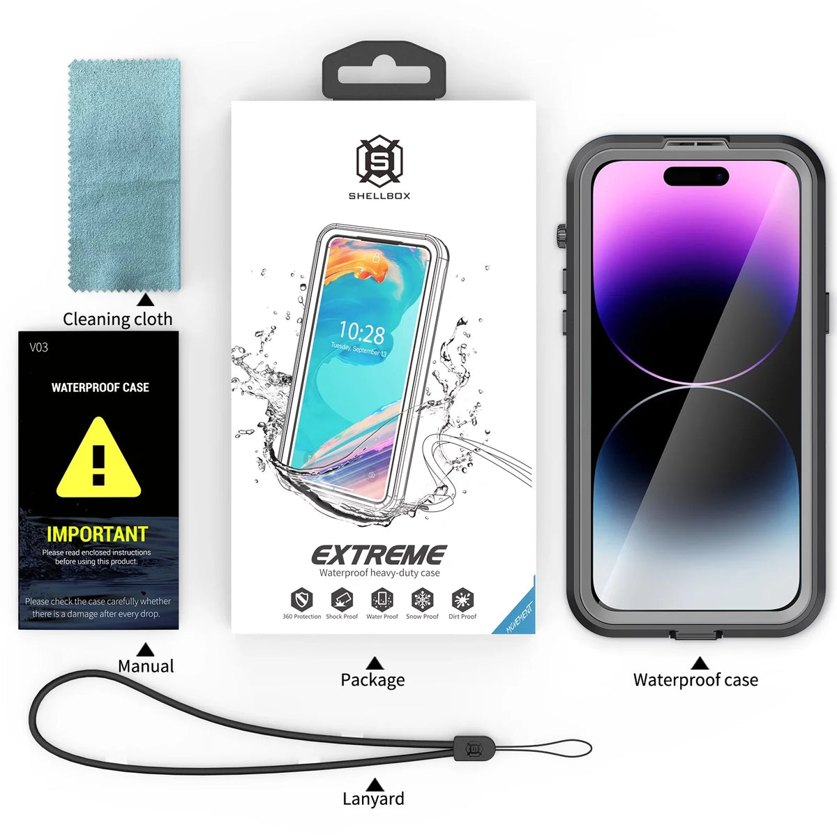 for Screen for Pro 360][IP68 14 MagSafe] Max Dropproof][Dustproof][Compatible 14 Black - 6H iPhone with Pro Max Underwater][14FT Military Waterproof, Built-in [Real 6.7" Protector Case iPhone