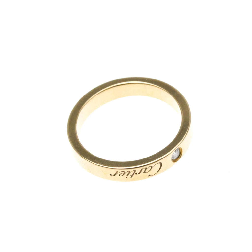 Diamond (Good) Band Gold Ring Pink Pre-Owned (18K) Fashion Cartier Pink Engraved Ring Gold