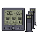 Digital Home Calibration Monitor Backlight for with Temperature Humidity with Indoor climate Transmitters Wireless exterior 98ft/ 3 Offic & Remote Alarm 30m Stations 3 Thermohygrometer Sensors Function