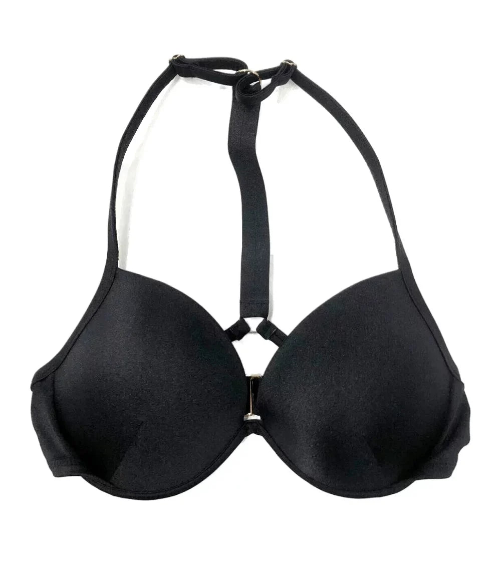 34DDD Strap Fabulous Shine NWT Up Secret Black Bikini dimension Swim Top Push Victoria's