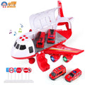 Music Lights, Old Fire Storage and Airplane with (Red) Birthday Girls Playset Cart, Truck Transformable and Boys 3-6 Christmas Airplane Toy Gift SHANNA Years