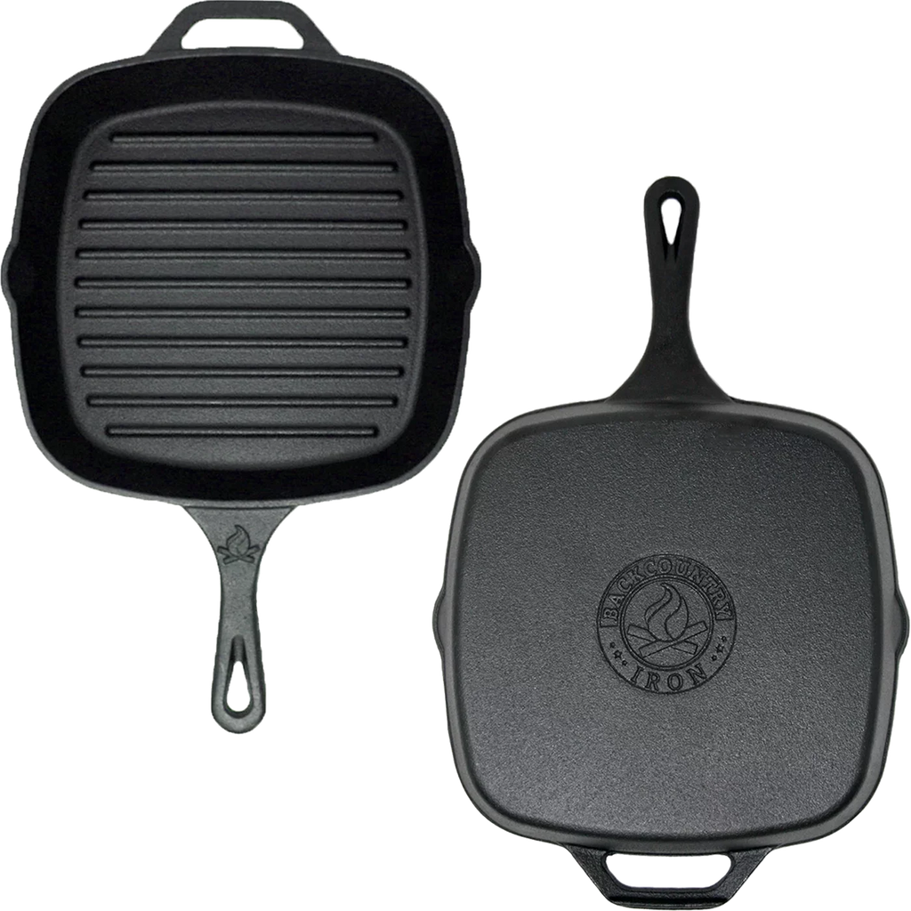 Pre-Seasoned Pan Grill Iron Cast Inch Medium Square Backcountry 8 Iron