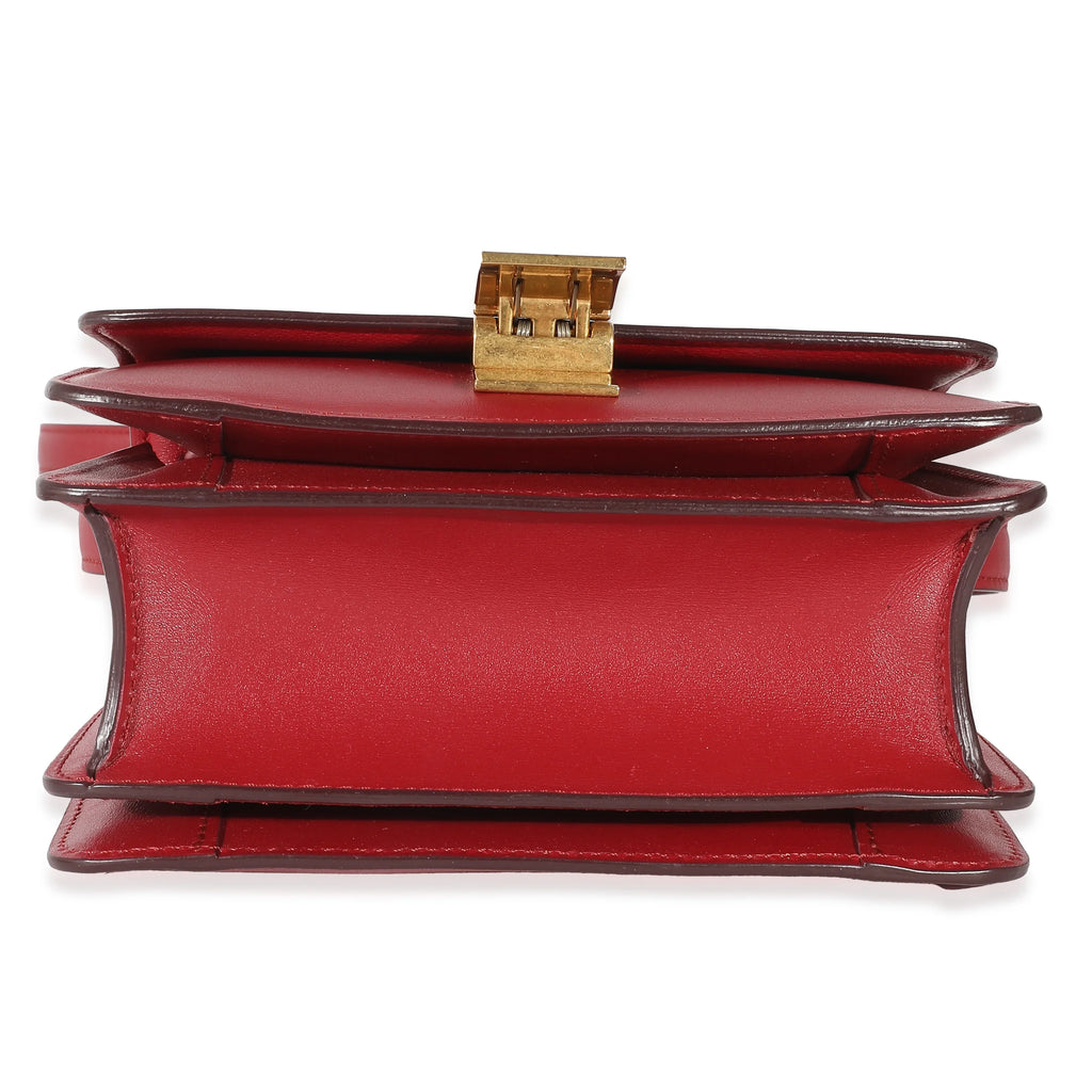 Small Celine Pre-Owned Classic Calfskin Smooth Red Bag Box
