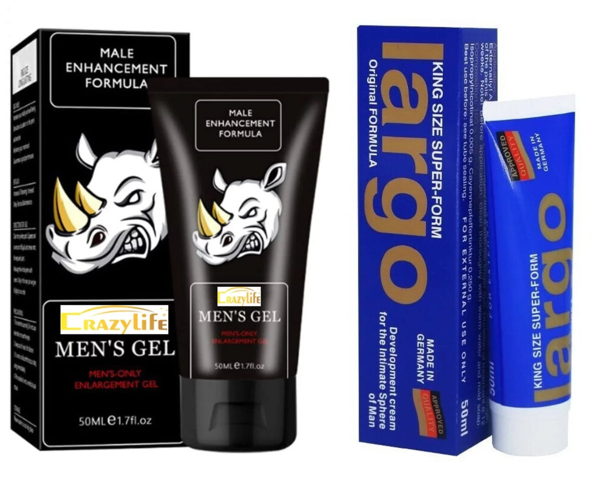 Men – GOLD RHINO 1.69 Special Moisturizing Pure | Gel fl.oz of LARGO GEL For Gel 2 Gel RHINO Pack 2PC | CREAM GOLD Men for