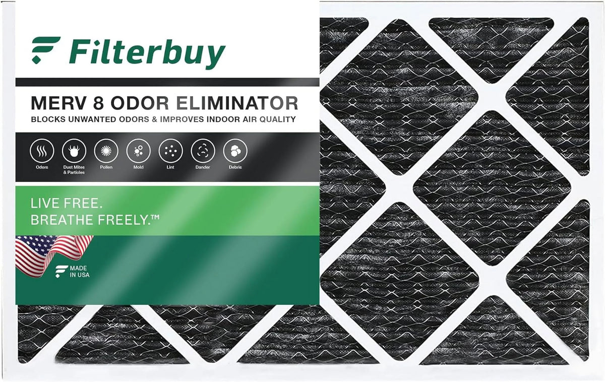 with HVAC Air Pleated Carbon (1-Pack) Filters MERV Odor 8 Furnace Eliminator Filterbuy 14x25x1 AC Activated