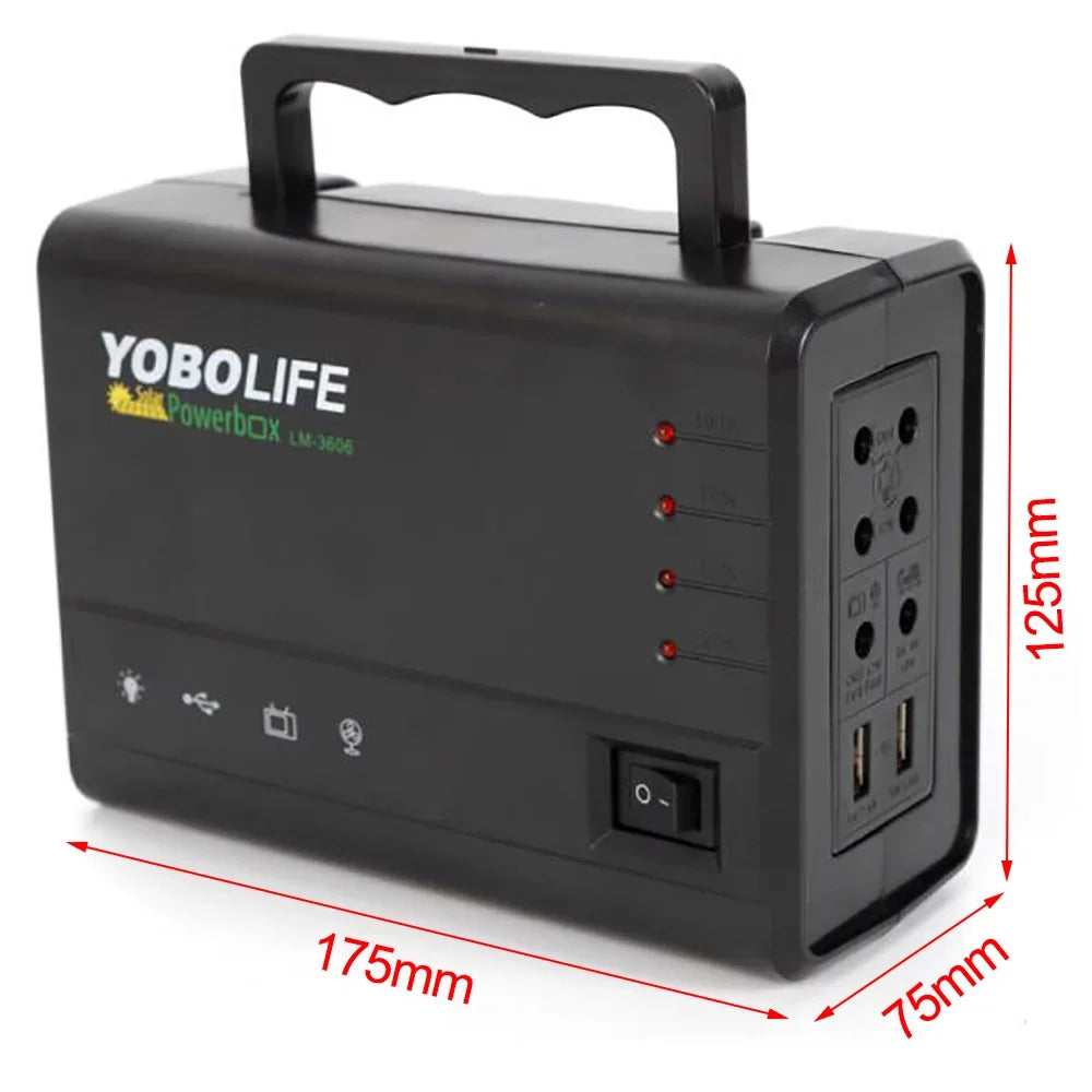 LED Power 4 with for Station with Solar Power exterior Generator Solar Kit, Portable Camping Lights Panel