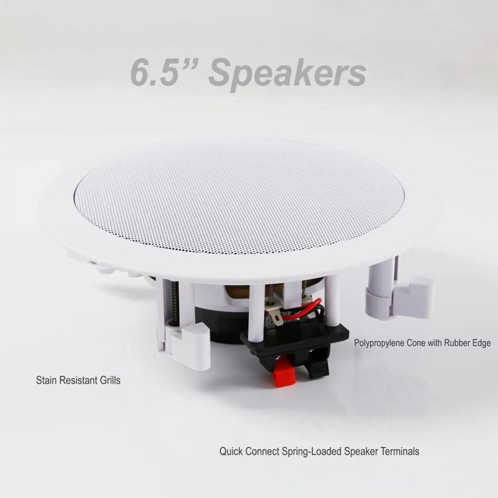 Pairs) System 6.5 Watt 2 Way Inch In Wall (4 Pyle PDIC1661RD Speaker Ceiling 200