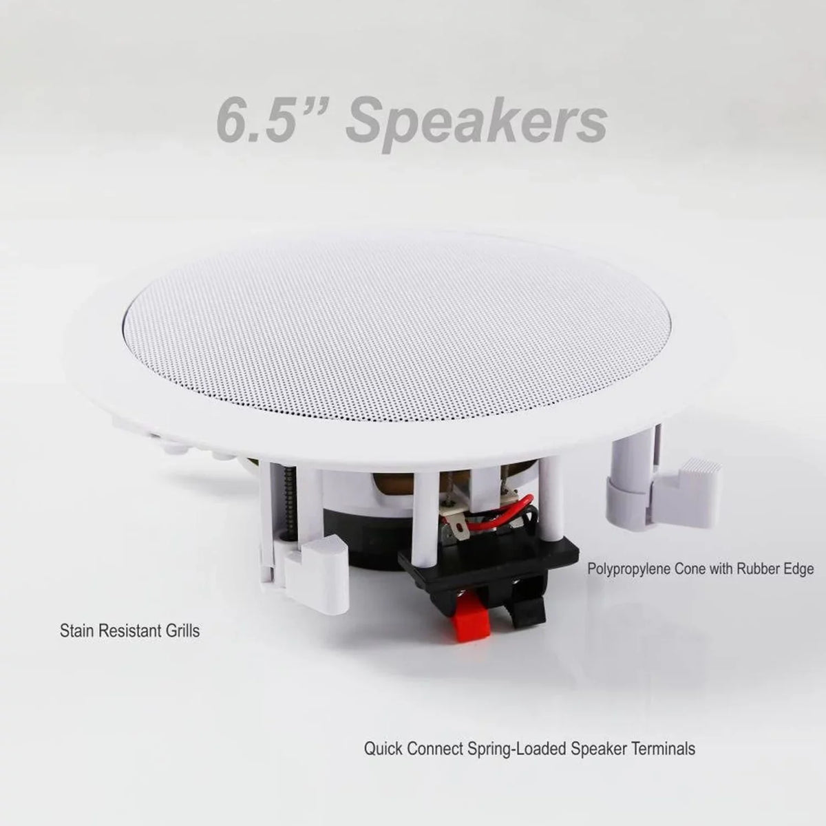 Pairs) System 6.5 Watt 2 Way Inch In Wall (4 Pyle PDIC1661RD Speaker Ceiling 200