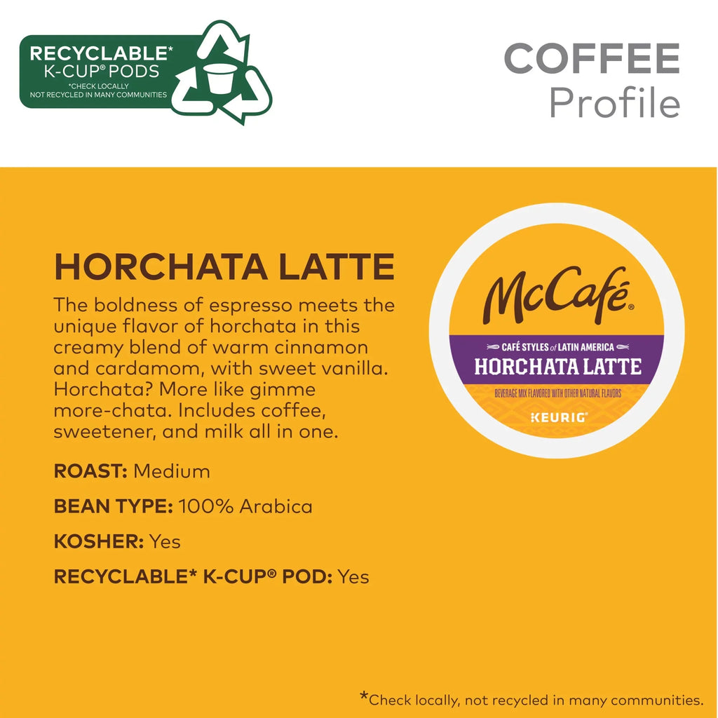Coffee Styles Single Café 20 Horchata Latin Of Keurig Serve K-Cup Count Pods, Latte, Mccafé America