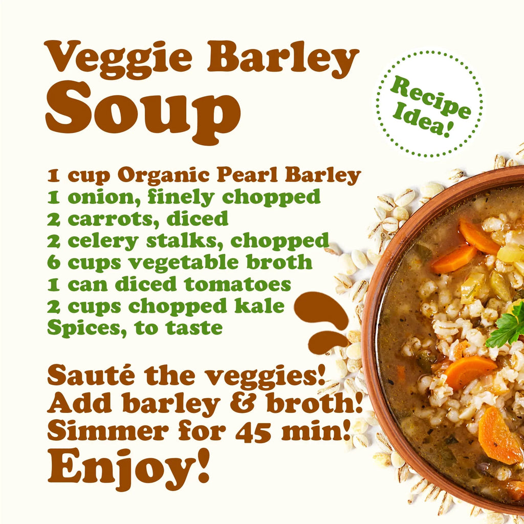 Barley, Pearl Pounds Food Non-GMO, Kosher, to Live Organic by 6 — — Vegan Raw,