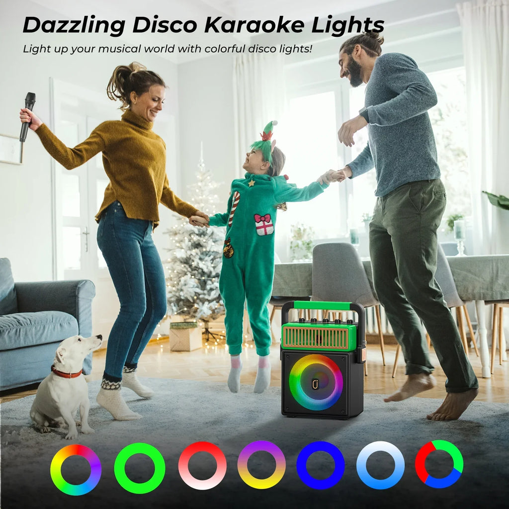 Home Machine with (MS73) Karaoke for Speaker 2 with JYX Microphones, Karaoke Light, Adult Karaoke Karaoke System, Bluetooth Wireless Machine Machine Singing and Mic