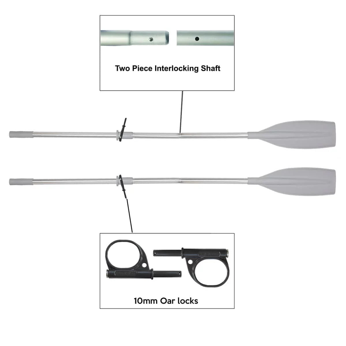 / Piece Shaft - with Pair Canoe - Aluminum 6" - - Stops Split with 2 6' Detachable Oceansouth Kayak Length Locks Oars