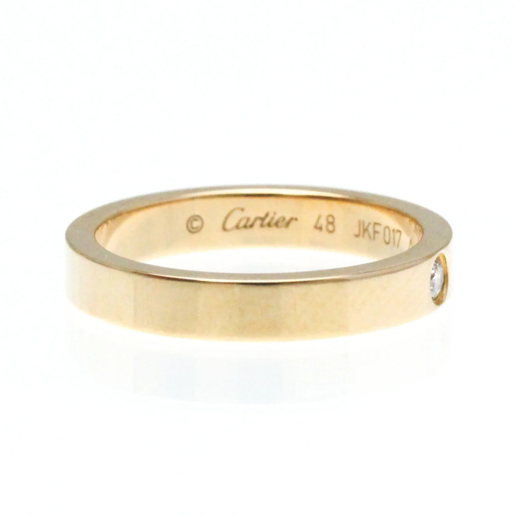 Diamond (Good) Band Gold Ring Pink Pre-Owned (18K) Fashion Cartier Pink Engraved Ring Gold