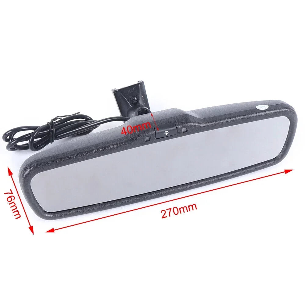 Vision View Mirror with Car System Night Backup Reverse Bracket Camera Rear 4.3" Monitor