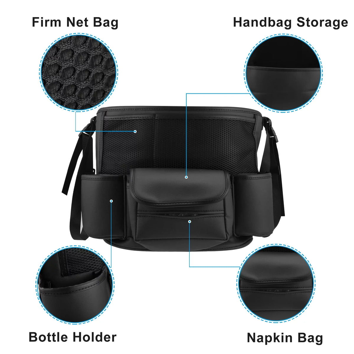 for Car Capacity Large Purse Multi Storage Car Backseat Pockets 36x26c18cm Black Seat Organizer