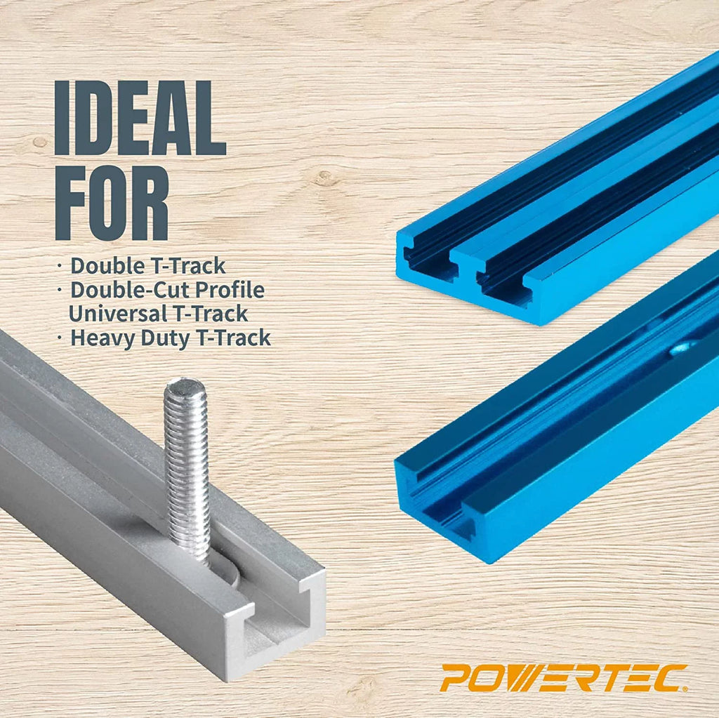 Woodworking T Clamps, Accessories Kit, Clamps, Jigs (71846) Fixtures and Kit T x and Knob Down Hex for 1/4-20 Washers, Hold Track 1-1/2" Track L 2x5-1/2" POWERTEC 10) w/Hold Track Down Bolts T of (Set